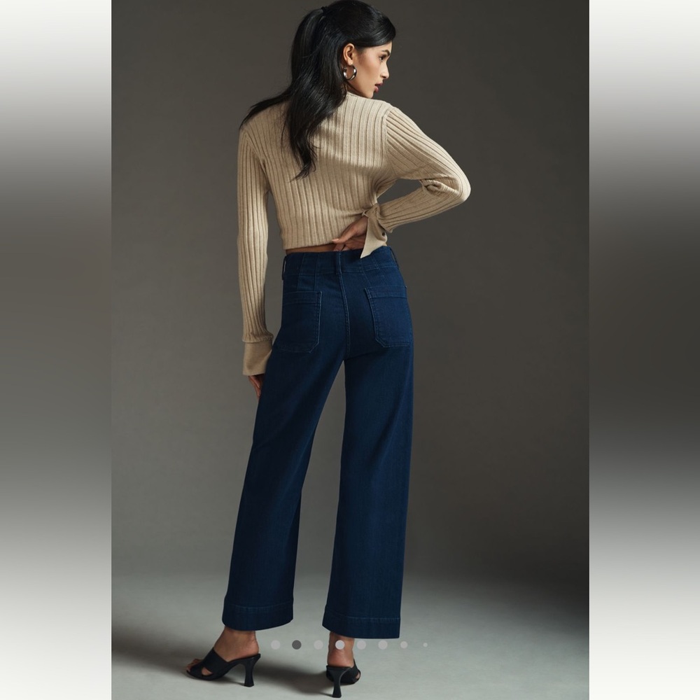 Anthropologie High Rise Wide Leg Crop Jean